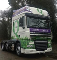 DAF lorry with Q Lawns livery